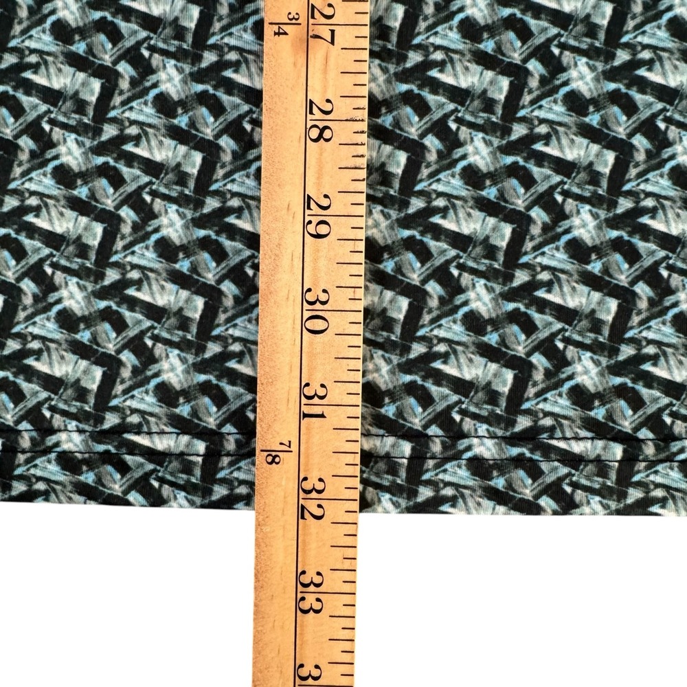 Maelreg 3XL Geometric Abstract Teal Black Men's Performance Golf Polo Shirt - Picture 5 of 8